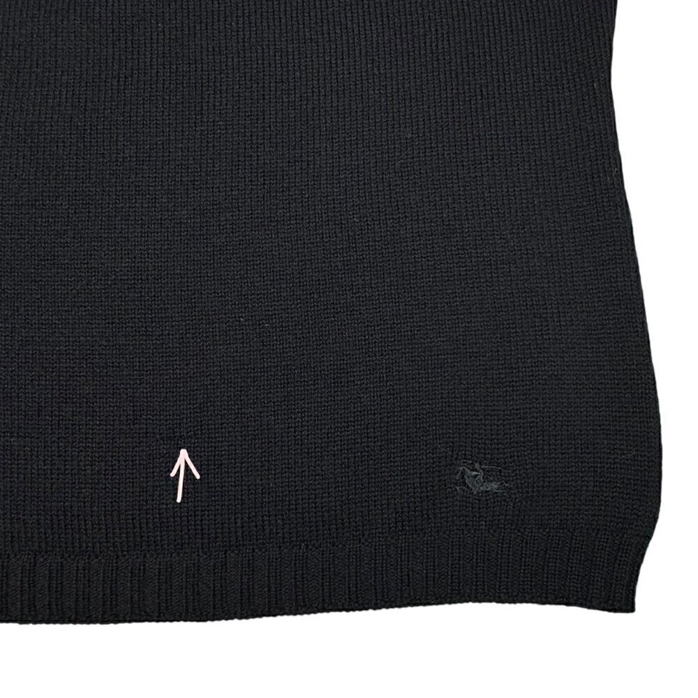 Burberry London Sweater Top Sz.M Black 100% Wool Knit Short Sleeve Basic Classic - Picture 8 of 11